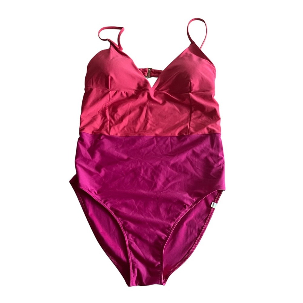 Summersalt Pink and Magenta Color block One-Piece Swimsuit size 12